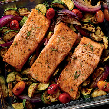 Salmon With Mediterranean Vegetables
