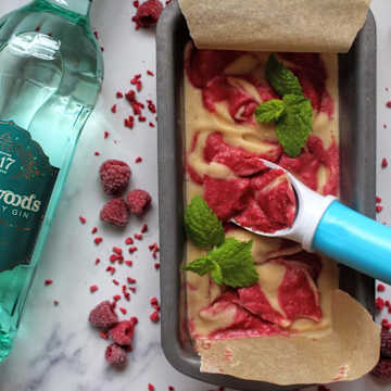 Vanilla, Gin & Raspberry Swirl Ice Cream