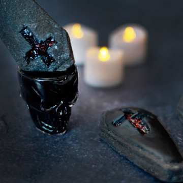 Coffin Pop Tarts with Black Chocolate Dip