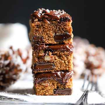 Gingerbread Pecan Blondies