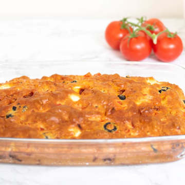 Chorizo Feta, Olive & Bell Pepper Cake