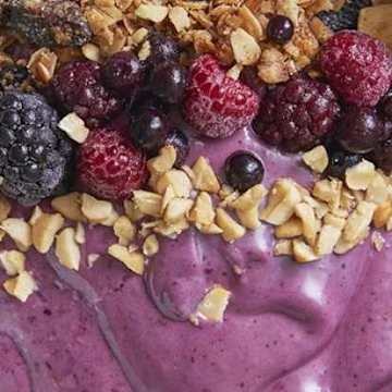 Triple Berry Cashew Butter Brain Booster Smoothie Bowl