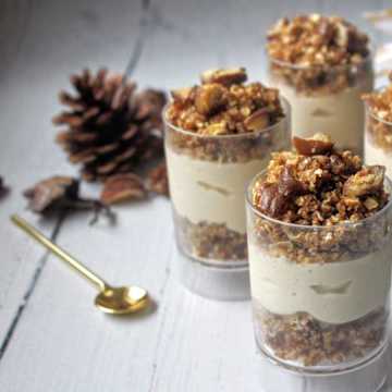Chestnut Crumble Vanilla Mousse Pots