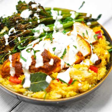 Tandoori Spiced Chicken with Cardamom Pepper Rice & Tenderstem Broccoli