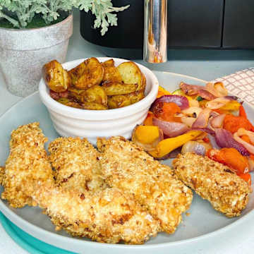 Chicken Tenders & Pancetta Roasted Potato Cubes