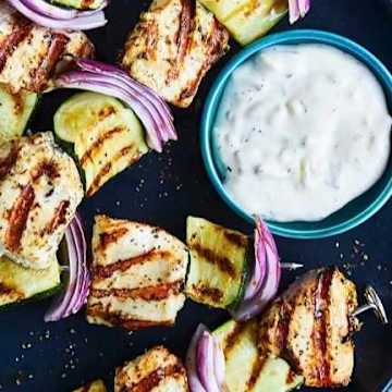 Greek Chicken and Veggie Kebabs