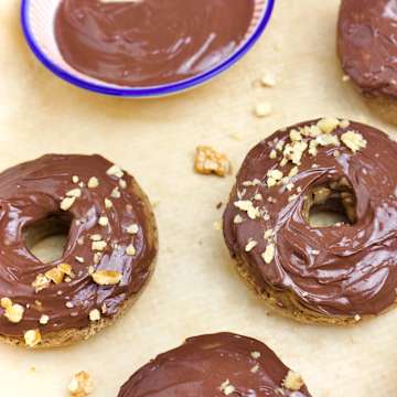 Vegan Salted Caramel & Chocolate Doughnuts