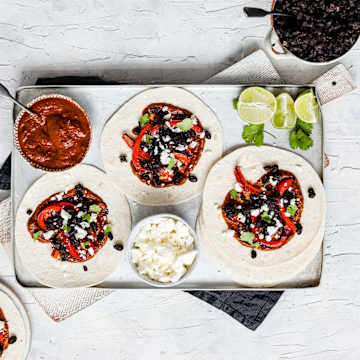 Black Bean Tacos with a Homemade Mole Sauce