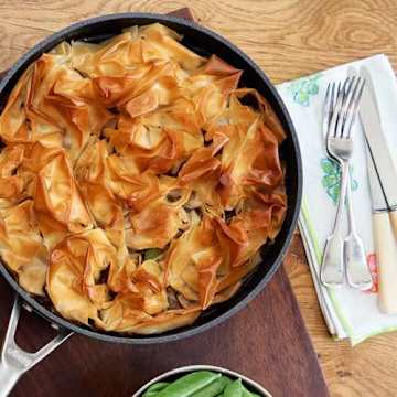 Sausage & Onion Filo Pan Pie