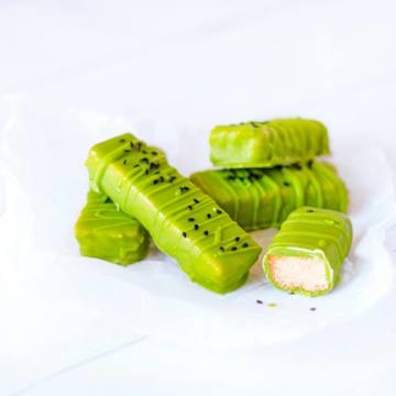 Matcha Chocolate Dipped Ginger Miso Shortbread
