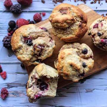 High Protein Blueberry Chocolate Muffins