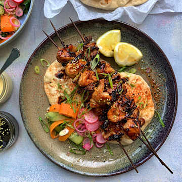 Chicken Yakitori Flatbreads