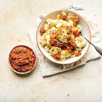Roasted Cauliflower with Peri Peri Relish
