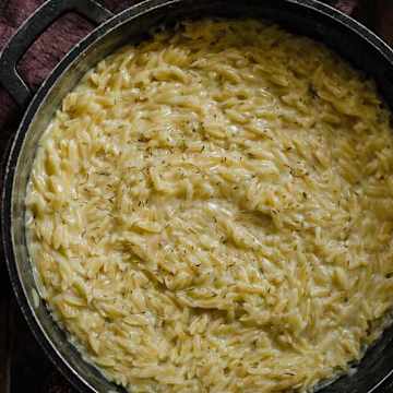 Creamy Goats Cheese Orzo Risotto