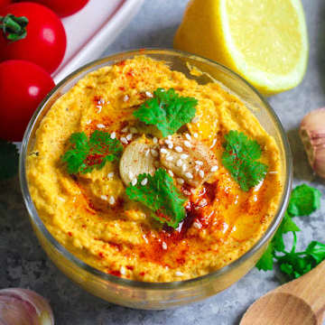 Roasted Butternut Squash, Sesame & Garlic Dip