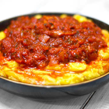 Roman Polenta with Tomato Basil Sauce
