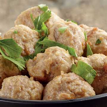 Lamb Meatballs with Summer Vegetables and Pesto Couscous