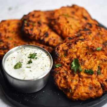 Harissa Sweet Potato Fritters