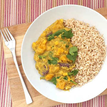 Butternut Squash & Red Onion Dahl
