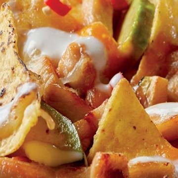 Upside-Down Loaded Chicken Nachos