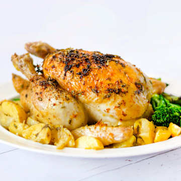Lemon Herb Roasted Chicken with Garlic & Fennel Potatoes