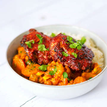 Tandoori Chicken with Tikka Masala Vegetable Curry