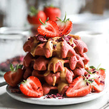 Pink Beetroot Waffles