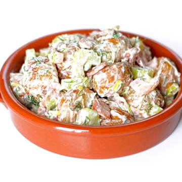 Warm Roasted Potato & Bacon Salad