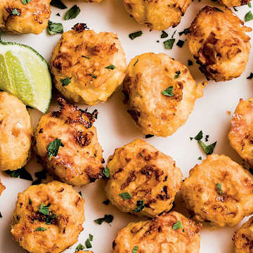 Cheddar & Apple Fritters With Sriracha Honey