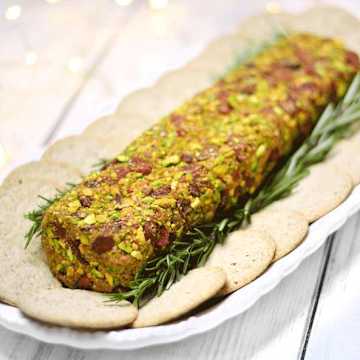 Vegan Christmas Cheese Log