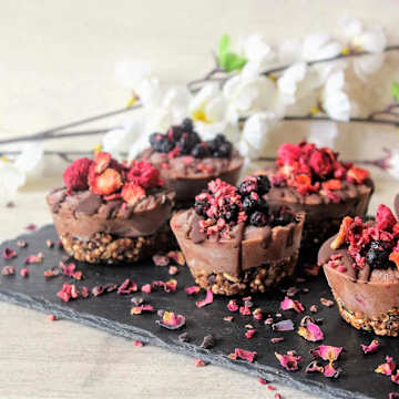 Mini Frozen Chocolate Berry Cheesecakes