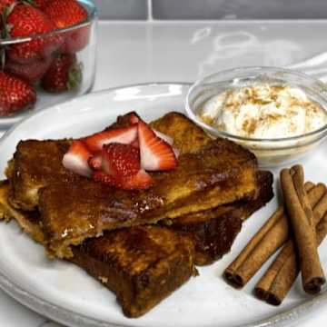 Pumpkin French Toast Sticks with Honey Yogurt Sauce