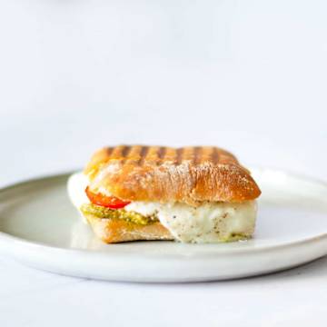 Basil, Mozzarella and Tomato Ciabatta Panini