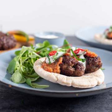 Beef Cevapi with Ajvar Sauce