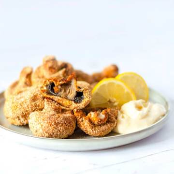 Breaded Mushrooms with Lemony Mayo
