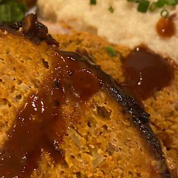 Bacon Wrapped Turkey Meatloaf with Cauliflower Mash