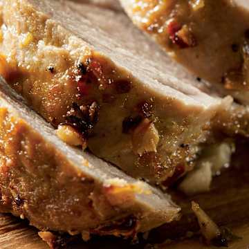 Marinated Pork Tenderloins with Grilled Peach Mustard Sauce