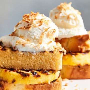 Grilled Pound Cake and Pineapple Towers