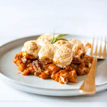 Sweet Potato Casserole with Vegan Marshmallow