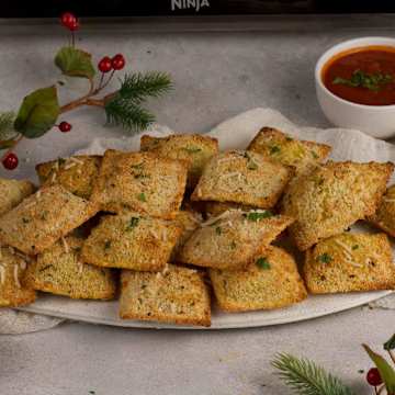 Crispy Air Fried Vegan Ravioli
