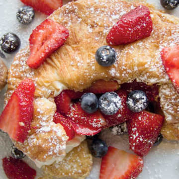 French Toast Croissants with Breakfast Sausage
