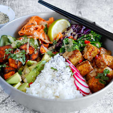 Tofu Nourish Bowl with Peanut Sauce