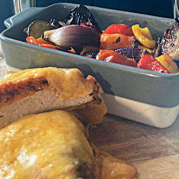 Chicken Parm with Roasted Mediterranean Vegetables