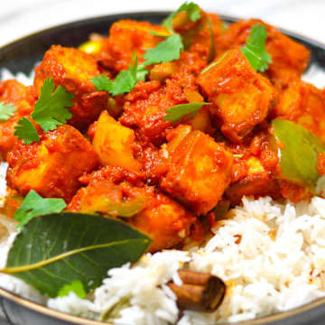 Chilli Paneer with Spiced Rice