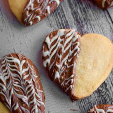 Chocolate Dipped Shortbread Hearts