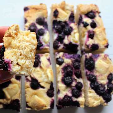 Blueberry White Chocolate Blondies