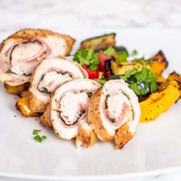 Chicken Roulade with Grilled Vegetables