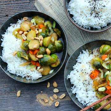 Brussels Sprouts Asian with Basmati Rice