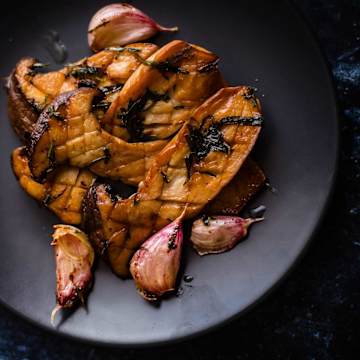 Gegrillte Soja Austernpilze