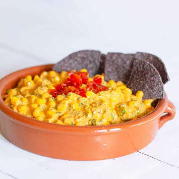 Mexican Corn Salad with Red Pepper Cream Cheese Dressing
